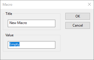 Macro dialog