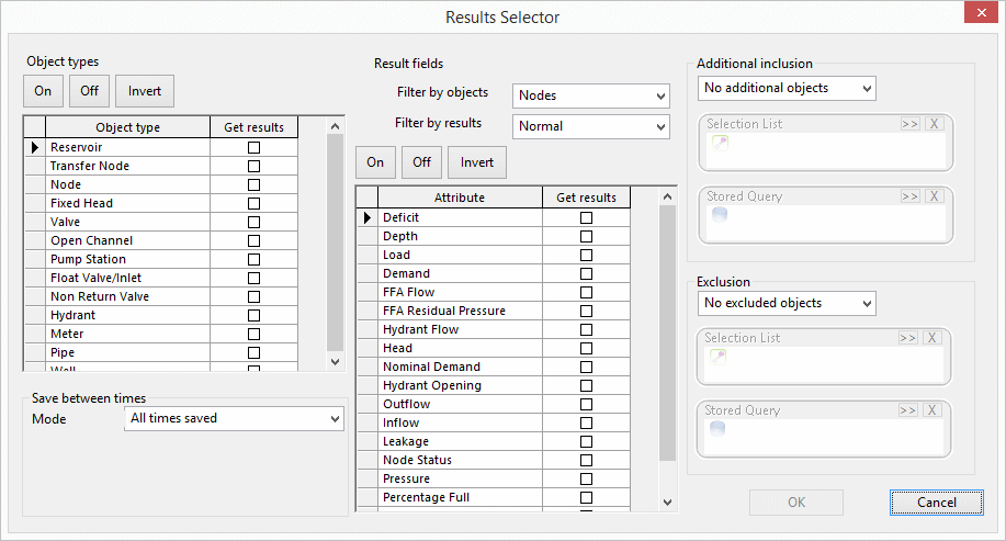 Results Selector view