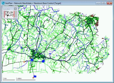 Network with background layers in GeoPlan view