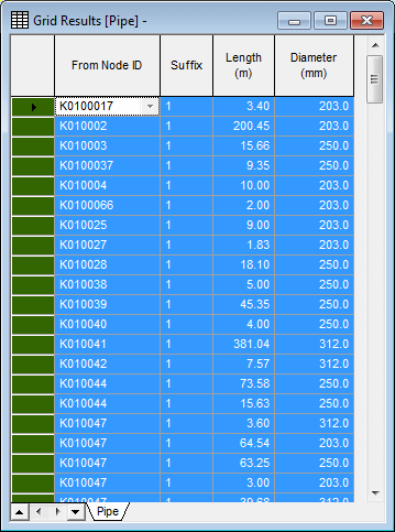 Objects selected in Grid view