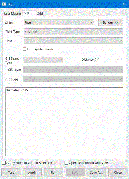 SQL pipe width query