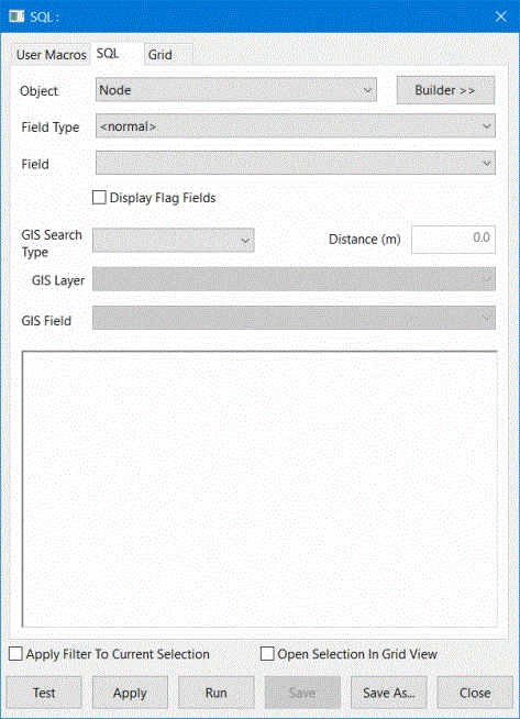 SQL dialog