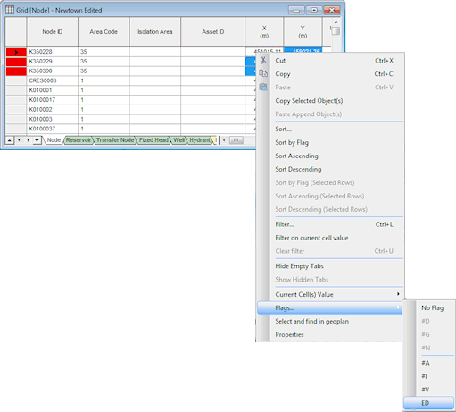 Changing flags to indicate that the data has been edited