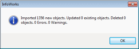 Imported Data confirmation message