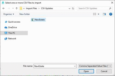 Open CSV File