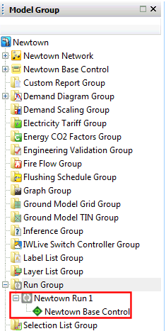 Model Group Window with new Run