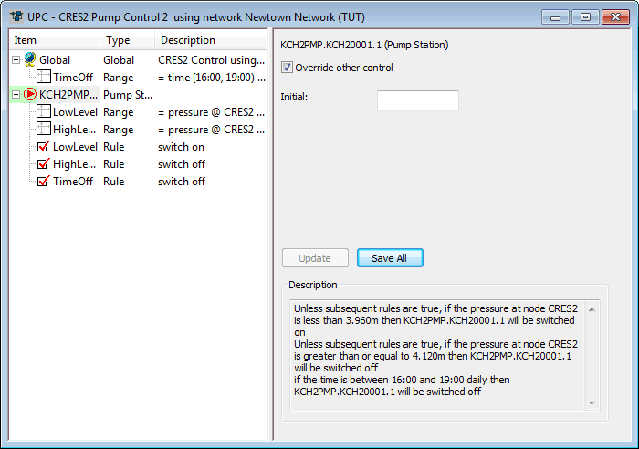 Specifying the regulator settings